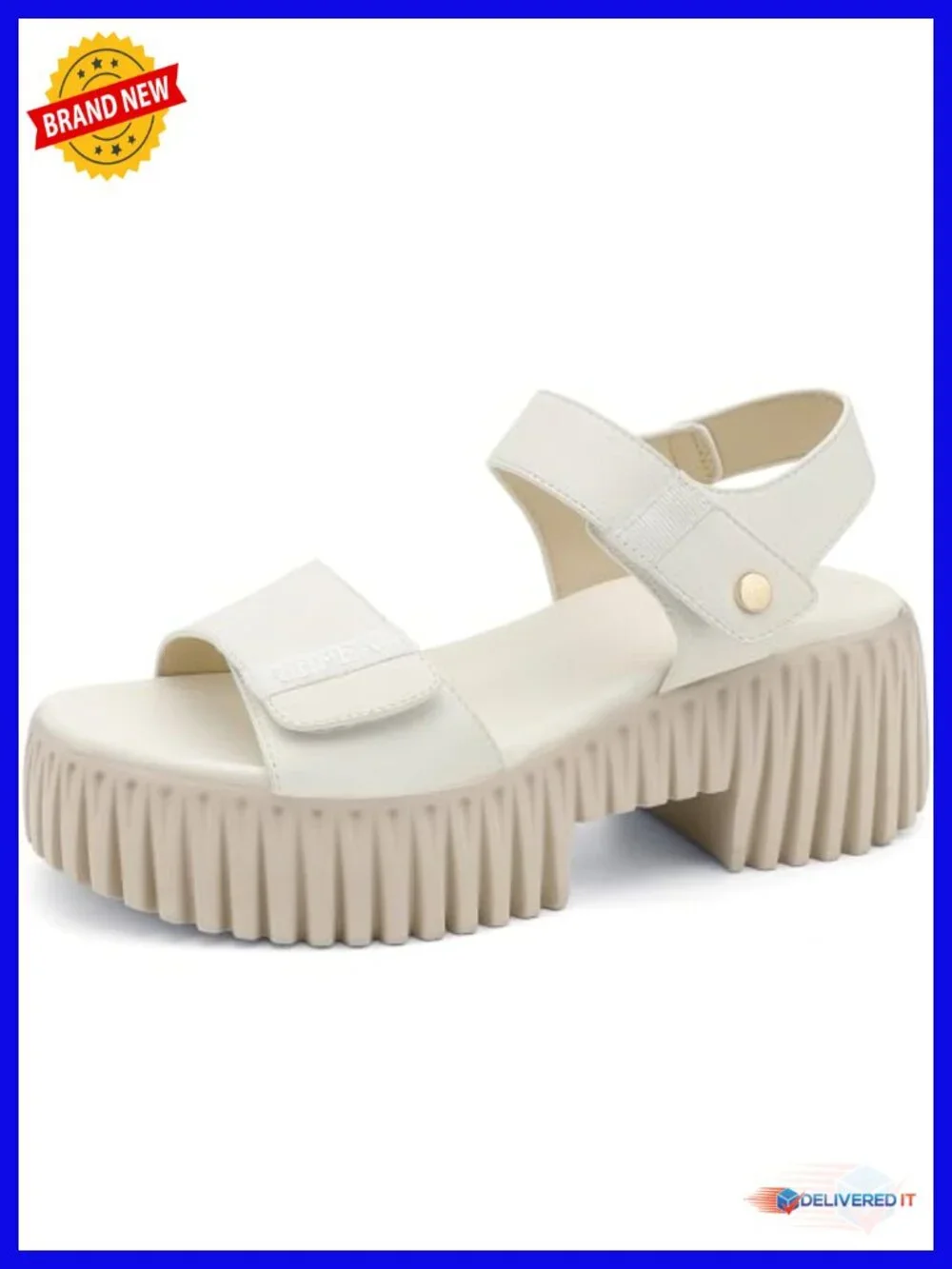 UBFEN Womens Platform Sandals Chunky Wedge Heel Arch Support Lightweight Block
